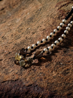 Grounded Radiance: Citrine, Smoky Quartz & Pearl Manifestation Necklace