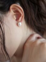 5A Baroque Freshwater Pearl & Silver Healing Stud Earrings: Luminous Grace
