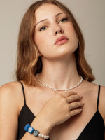 Luminous Purity: Flawless Rice Freshwater Pearl & Sterling Silver Necklace