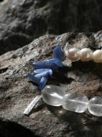 Celestial Tides: Natural Pearl, Blue Kyanite & Freeform Quartz Healing Bracelet