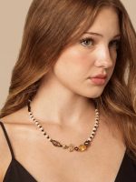 Grounded Radiance: Citrine, Smoky Quartz & Pearl Manifestation Necklace