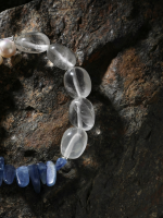 Celestial Tides: Natural Pearl, Blue Kyanite & Freeform Quartz Healing Bracelet