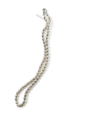 Luminous Purity: Flawless Rice Freshwater Pearl & Sterling Silver Necklace
