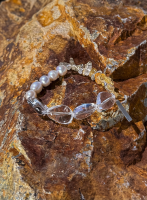Freshwater Pearl, Citrine & Freeform Quartz Healing Bracelet: Luminous Clarity