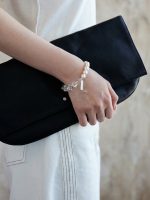 Luminous Clarity: Freshwater Pearl & Geometric Clear Quartz Healing Bracelet