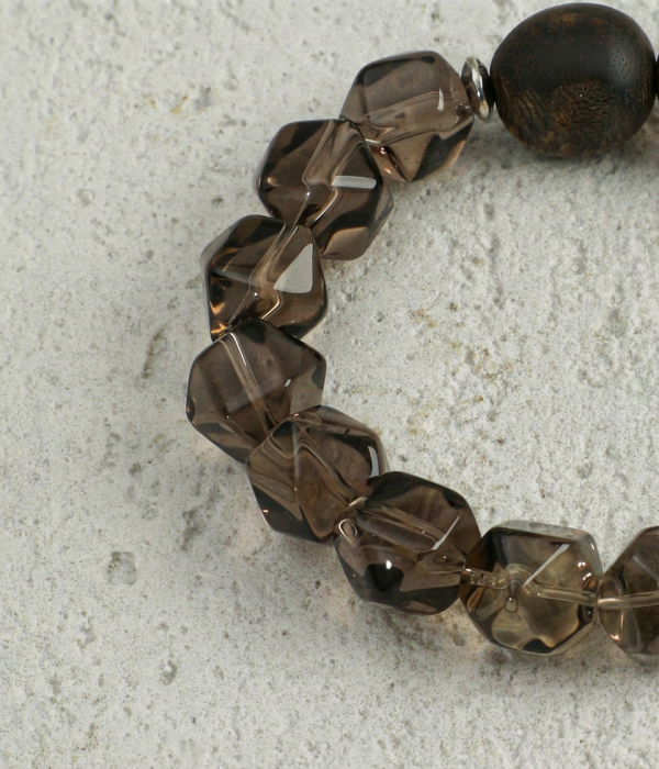 Earthly Harmony: Rare Qinan Agarwood, Smoky Quartz & Freshwater Pearl Healing Bracelet