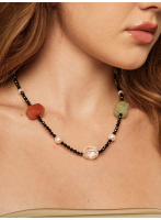 Harmonious Vitality: Prehnite, Persian Red Agate & Black Tourmaline Protection Bracelet