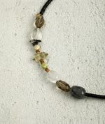Rooted Abundance: Black Rutilated Quartz, Citrine & Pearl Artisan Necklace