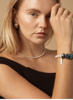 Luminous Purity: Flawless Rice Freshwater Pearl & Sterling Silver Necklace