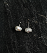 5A Baroque Freshwater Pearl & Silver Healing Stud Earrings: Luminous Grace