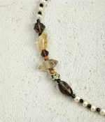 Grounded Radiance: Citrine, Smoky Quartz & Pearl Manifestation Necklace