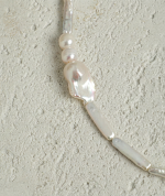 Celestial Wisdom: Lapis Lazuli & Baroque Stick Pearl Healing Necklace