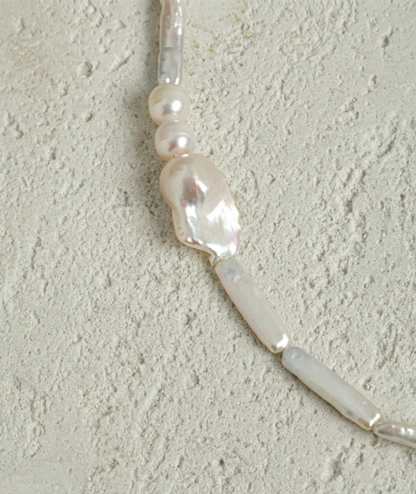 Celestial Wisdom: Lapis Lazuli & Baroque Stick Pearl Healing Necklace