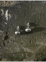 Starrybead Mystic Moon: Natural Grey Baroque Pearl & S925 Silver Healing Studs