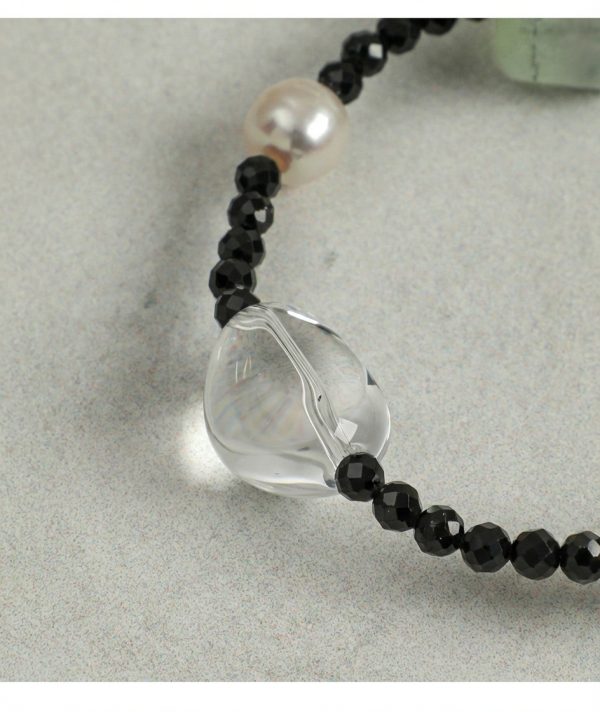 Harmonious Vitality: Prehnite, Persian Red Agate & Black Tourmaline Protection Bracelet