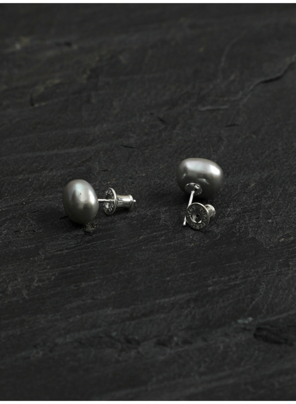 Starrybead Mystic Moon: Natural Grey Baroque Pearl & S925 Silver Healing Studs