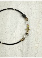 Rooted Abundance: Black Rutilated Quartz, Citrine & Pearl Artisan Necklace
