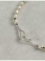 Luminous Purity: Flawless Rice Freshwater Pearl & Sterling Silver Necklace
