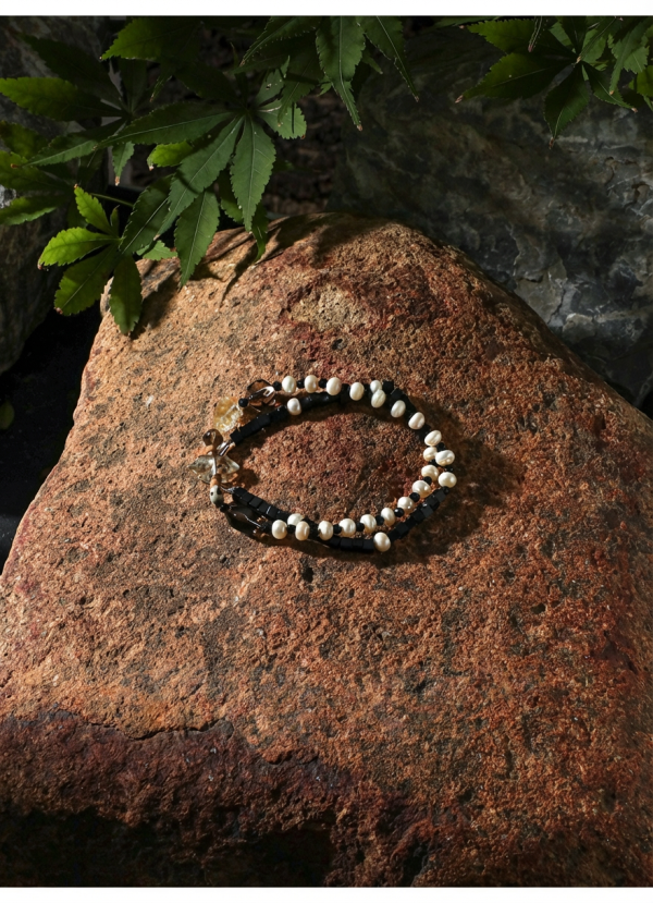 Grounded Radiance: Citrine, Smoky Quartz & Pearl Manifestation Necklace