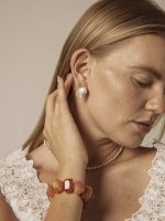 Starrybead Red Persian Agate & Freshwater Pearl Bracelet - Confidence, Poweful,Stable