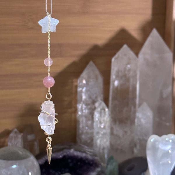 Starrybead Rose Quartz Crystal Pendulum - Natural Pink Crystal for Love, Emotional Healing & Heart Energy Alignment