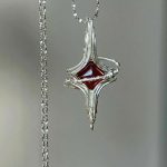 Starrybead 925 Sterling Silver Wire‑Wrapped Garnet Healing Necklace | Grounding • Vitality • Courage