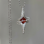 Starrybead 925 Sterling Silver Wire‑Wrapped Garnet Healing Necklace | Grounding • Vitality • Courage