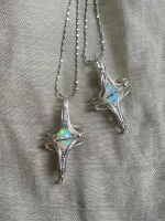 Starrybead 925 Sterling Silver Wire‑Wrapped Opal Healing Necklace | Intuition • Creativity • Emotional Flow