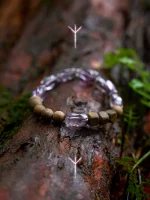 Starrybea Rare Agarwood & Natural Amethyst Healing Bracelet | Luxury Zen Jewelry for Meditation & Peace