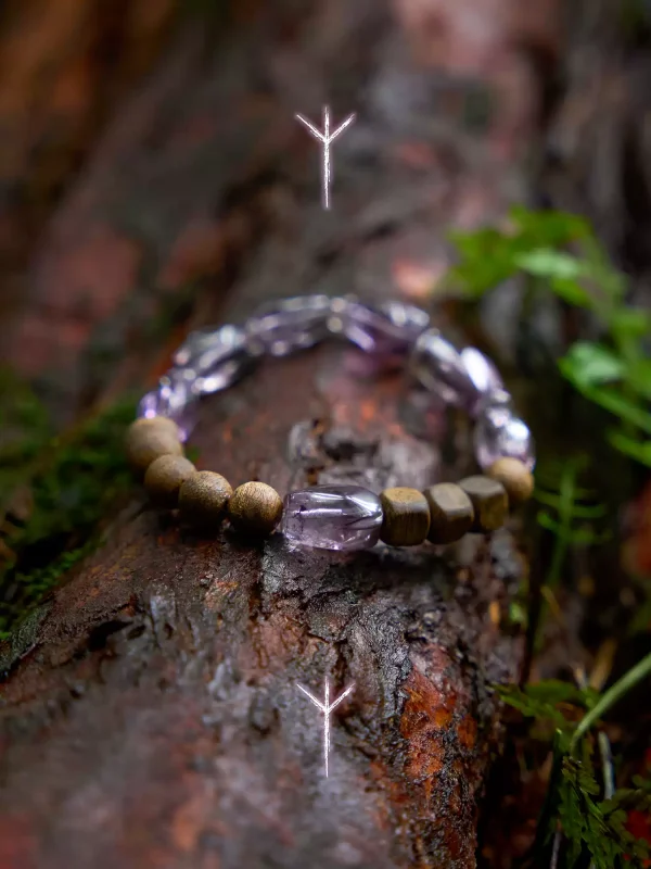 Starrybea Rare Agarwood & Natural Amethyst Healing Bracelet | Luxury Zen Jewelry for Meditation & Peace
