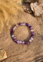 Starrybead Amethyst & Gray Moonstone Healing Bracelet – Calm, Intuition & Insight Energy Healing Jewelry