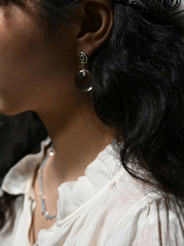 Starrybead Clear Quartz "Inner Light" Spiritual Energy Earrings for Clarity and Protection