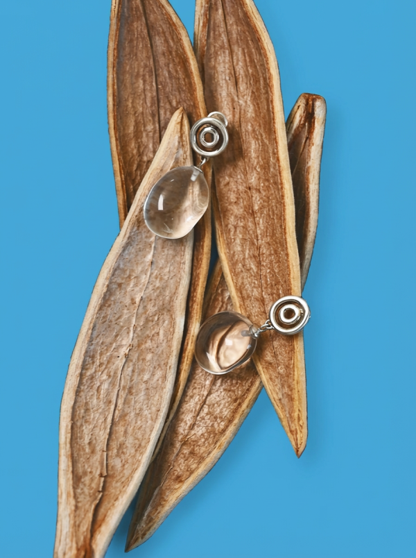 Starrybead Clear Quartz "Inner Light" Spiritual Energy Earrings for Clarity and Protection