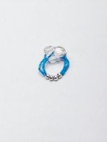 Starrybead Clear Quartz & Turquoise Healing Ring | Spiritual Jewelry for Calm, Protection & Inner Flow