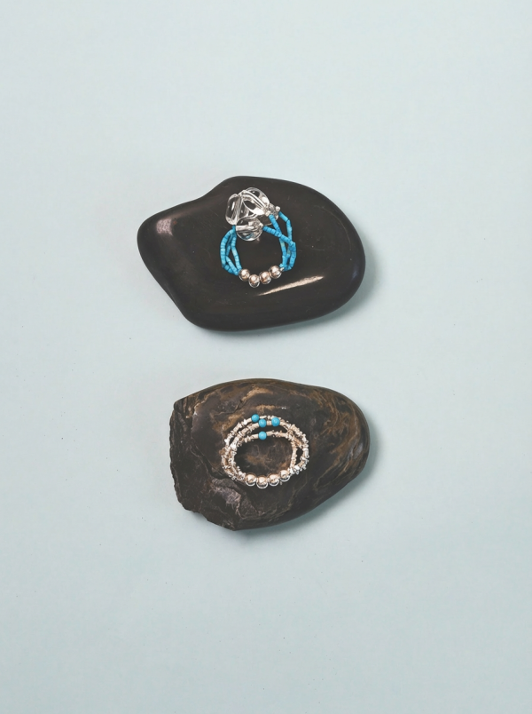 Starrybead Clear Quartz & Turquoise Healing Ring | Spiritual Jewelry for Calm, Protection & Inner Flow