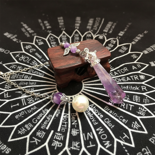 Starrybead Amethyst Crystal Pendulum – Healing Dowsing Tool | Energy Bracelet Bead for Intuition & Spiritual Protection