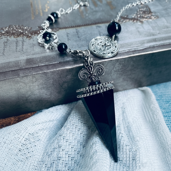 Starrybead Obsidian Natural Stone Pendulum – Healing Dowsing Tool | Obsidian Energy Bead for Protection, Grounding & Inner Strength