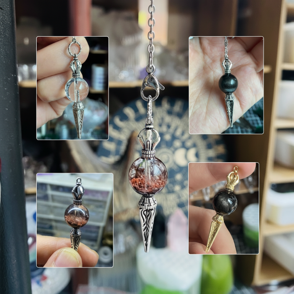 Starrybead Wealth Phantom Quartz Pendulum – Healing Dowsing Tool | Phantom Crystal Bead for Prosperity, Growth & Spiritual Insight