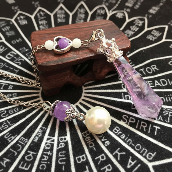 Starrybead Amethyst Crystal Pendulum – Healing Dowsing Tool | Energy Bracelet Bead for Intuition & Spiritual Protection