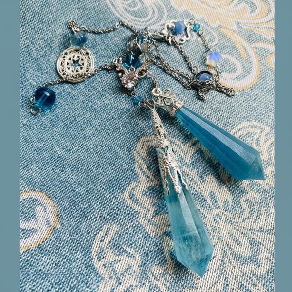 Starrybead Aquamarine Crystal Pendulum – Healing Dowsing Tool | Aquamarine Energy Beads for Calm, Clarity & Inner Peace