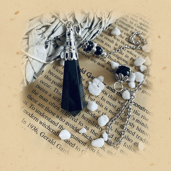Starrybead Obsidian Pendulum – Healing Black Obsidian Natural Stone Dowsing Tool for Protection & Grounding