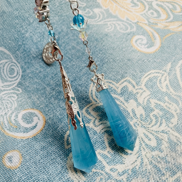 Starrybead Aquamarine Crystal Pendulum – Healing Dowsing Tool | Aquamarine Energy Beads for Calm, Clarity & Inner Peace