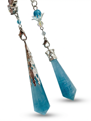 Starrybead Aquamarine Crystal Pendulum – Healing Dowsing Tool | Aquamarine Energy Beads for Calm, Clarity & Inner Peace