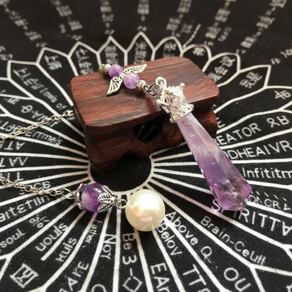 Starrybead Amethyst Crystal Pendulum – Healing Dowsing Tool | Energy Bracelet Bead for Intuition & Spiritual Protection