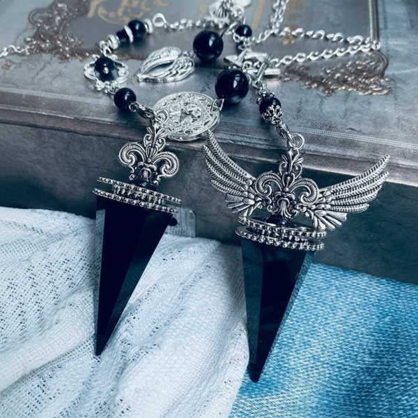 Starrybead Obsidian Natural Stone Pendulum – Healing Dowsing Tool | Obsidian Energy Bead for Protection, Grounding & Inner Strength