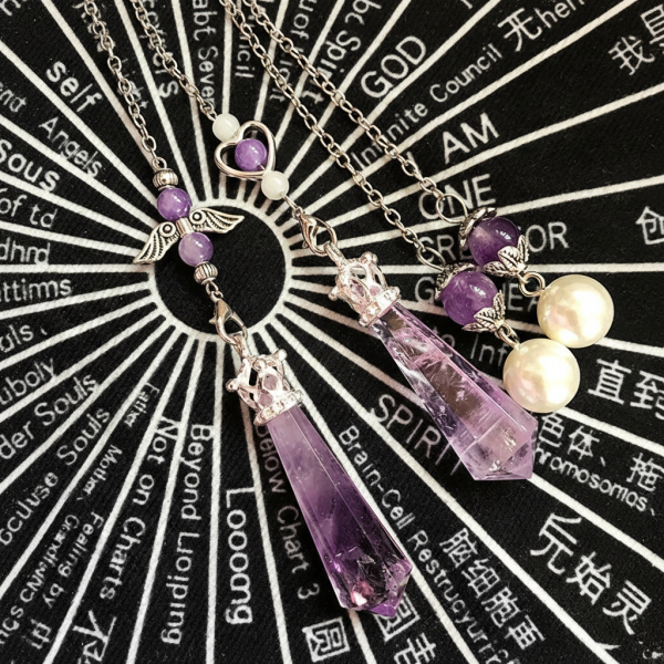 Starrybead Amethyst Crystal Pendulum – Healing Dowsing Tool | Energy Bracelet Bead for Intuition & Spiritual Protection