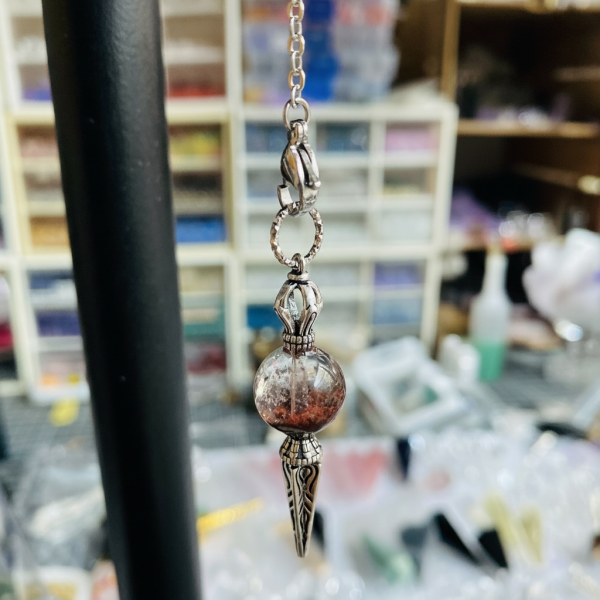 Starrybead Wealth Phantom Quartz Pendulum – Healing Dowsing Tool | Phantom Crystal Bead for Prosperity, Growth & Spiritual Insight