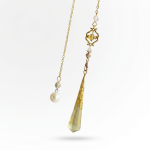 Starrybead Citrine Crystal Pendulum – Healing Dowsing Jewelry with Golden Bead, Prosperity & Abundance Energy