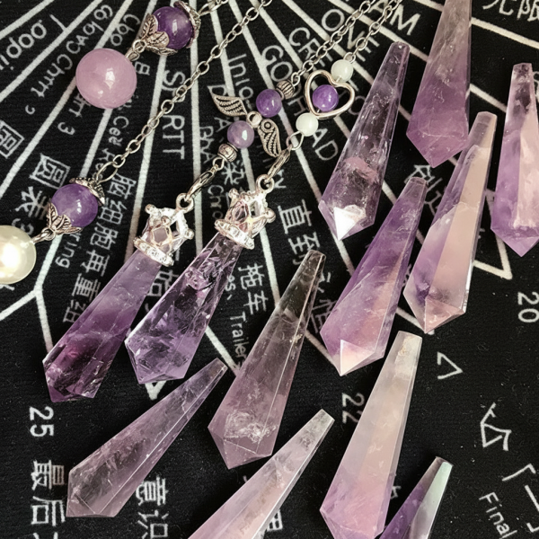 Starrybead Amethyst Crystal Pendulum – Healing Dowsing Tool | Energy Bracelet Bead for Intuition & Spiritual Protection