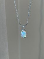 Starrybead Opal Healing Necklace 925 Sterling Silver Wire‑Wrapped| Intuition • Creativity • Emotional Flow